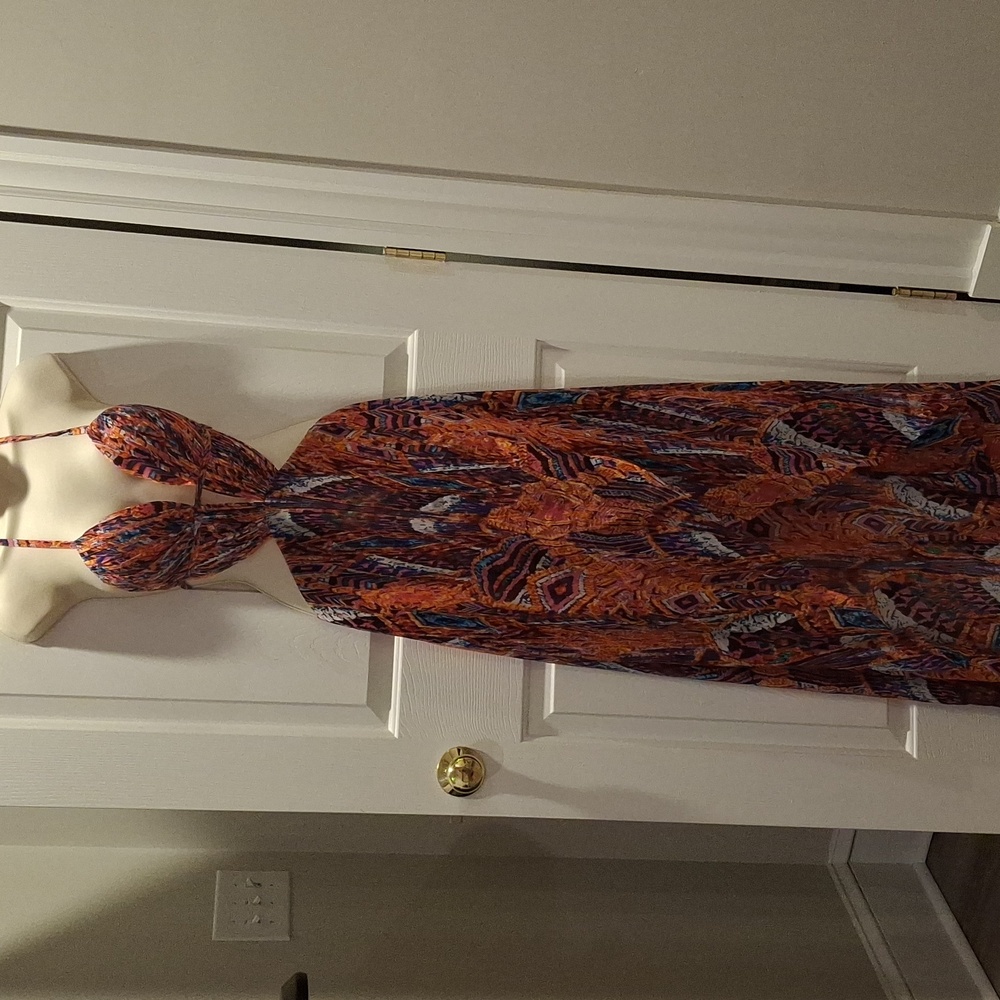 Bebe Multicolor Patterned Maxi Dress - image 1